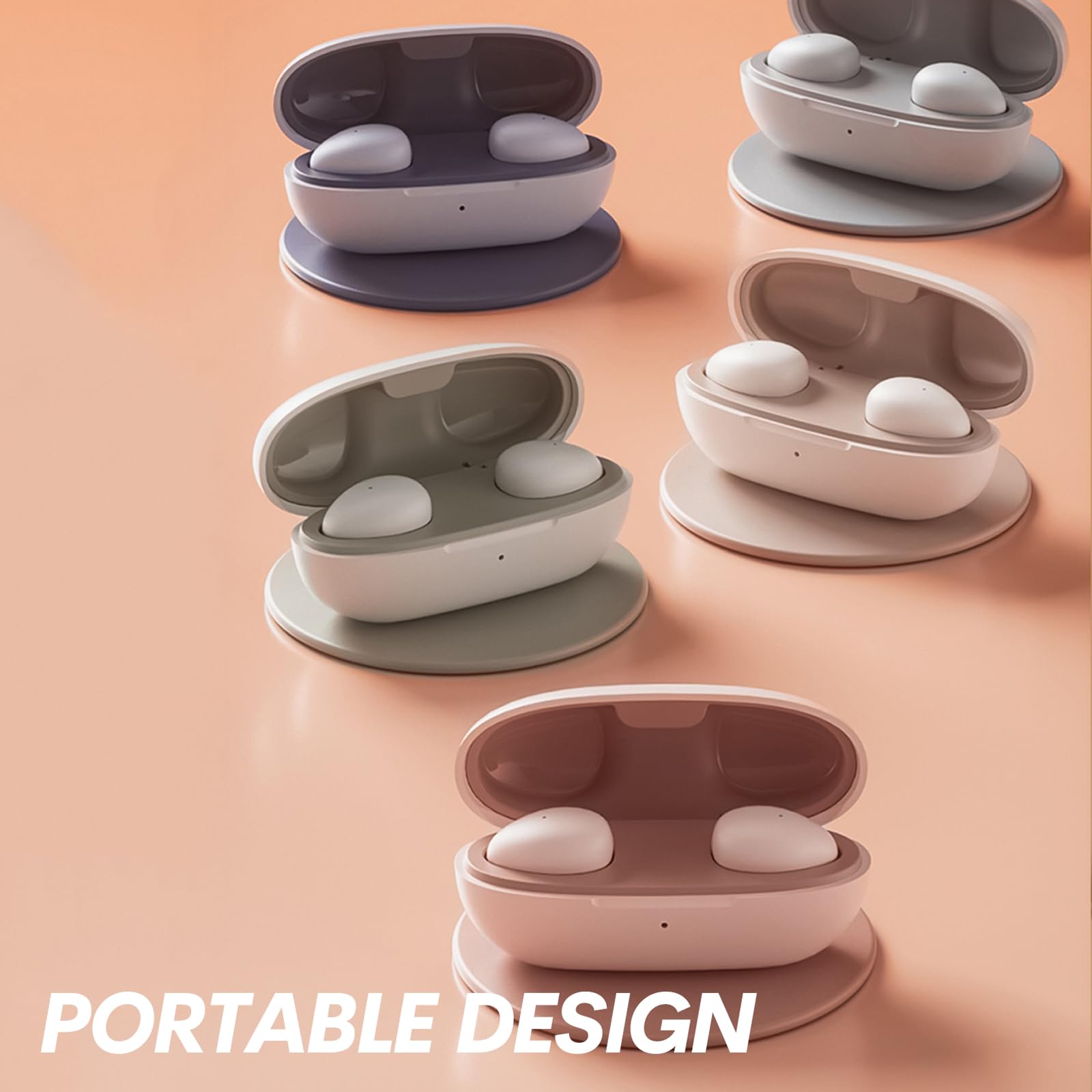 Wireless Bluetooth 5.3 Sleep Earbuds for Side Sleepers - Smallest Invisible Mini Earbuds with Noise Isolation | Comfortable Hidden Headphones for Sleeping, Work & Travel | Perfect for Office, Airplane & Night Use