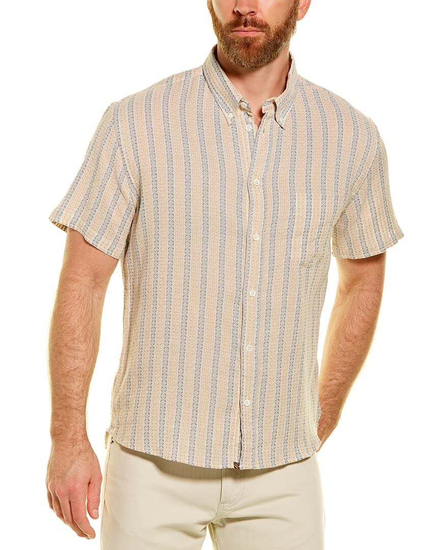 Billy Reid Men's Short Sleeve Kirby Shirt | Casual Button Down Shirt for Men | Perfect for Summer, Office & Outdoor Activities
