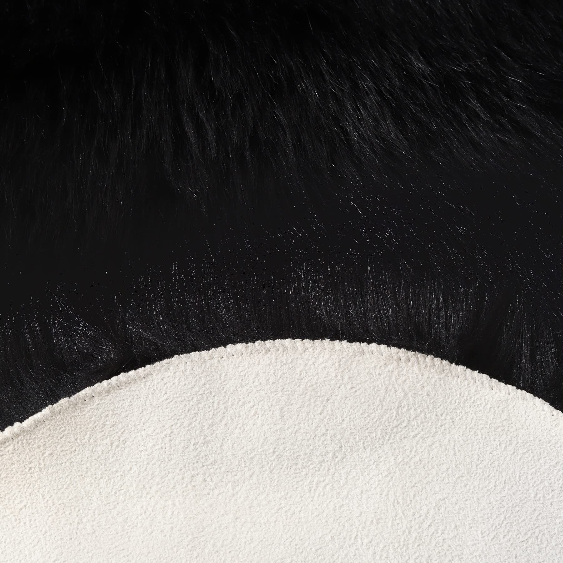 Soft Faux Fur Rug 2x6 ft - Black Sheepskin Plush Carpet, Washable Fluffy Coarse Wool Runner for Bedroom, Living Room & Sofa | Perfect for Floor Decor, Cozy Blanket & Bedside Mat