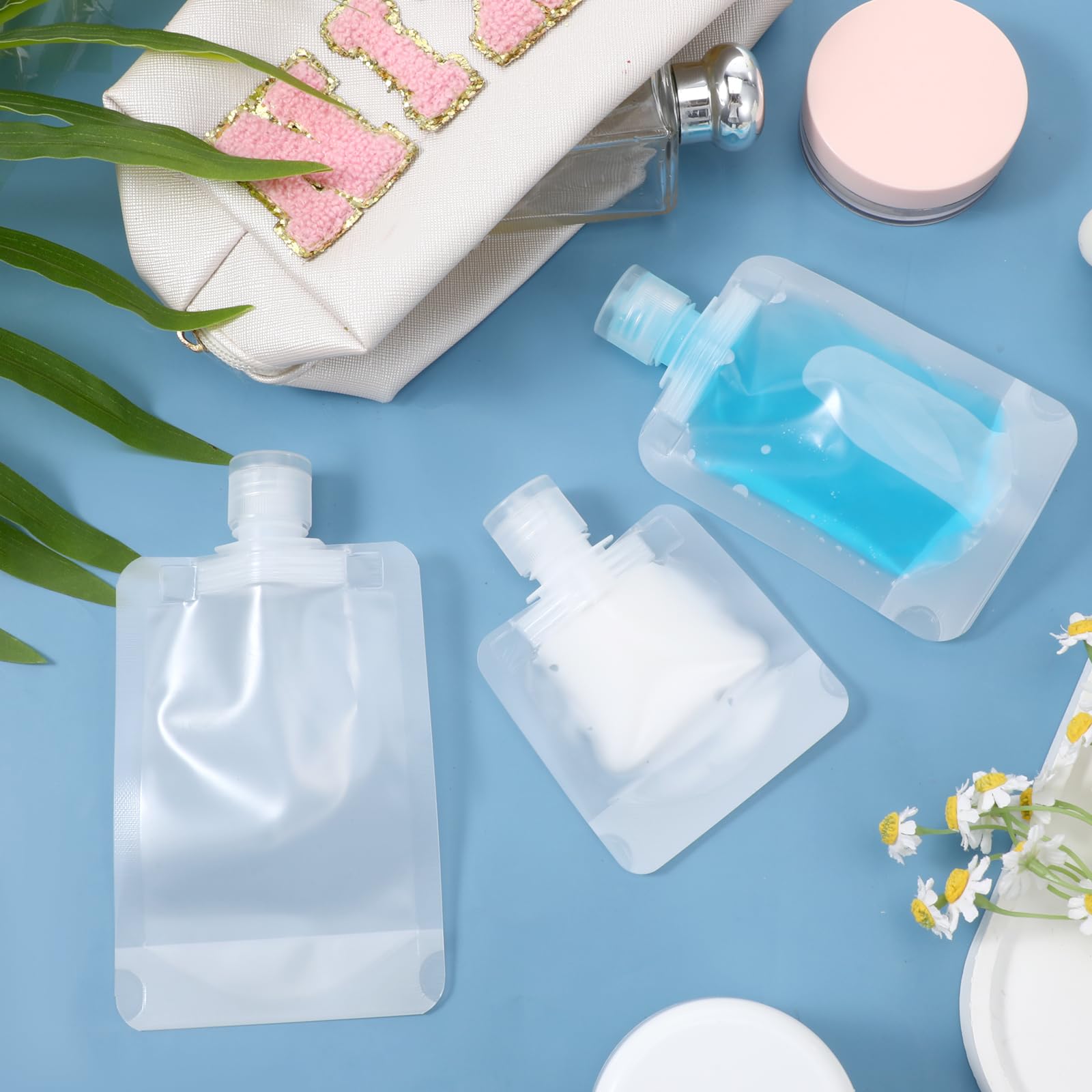 9-Piece TSA Approved Leak Proof Travel Toiletry Bottles Set - Refillable Squeeze Pouches for Shampoo, Conditioner, Lotion & Soap (3 Sizes) - Perfect for Air Travel, Camping & Gym Essentials