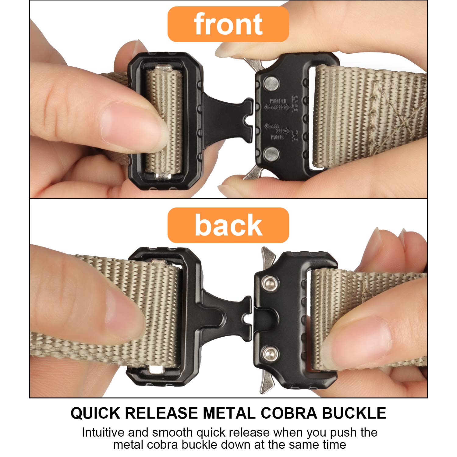 Tactical Dog Collar for Medium, Large & XL Dogs - Adjustable Nylon K9 Collar with Quick-Release Metal Buckle (Brown, XL) - Durable Training & Outdoor Adventure Gear for Active Dogs