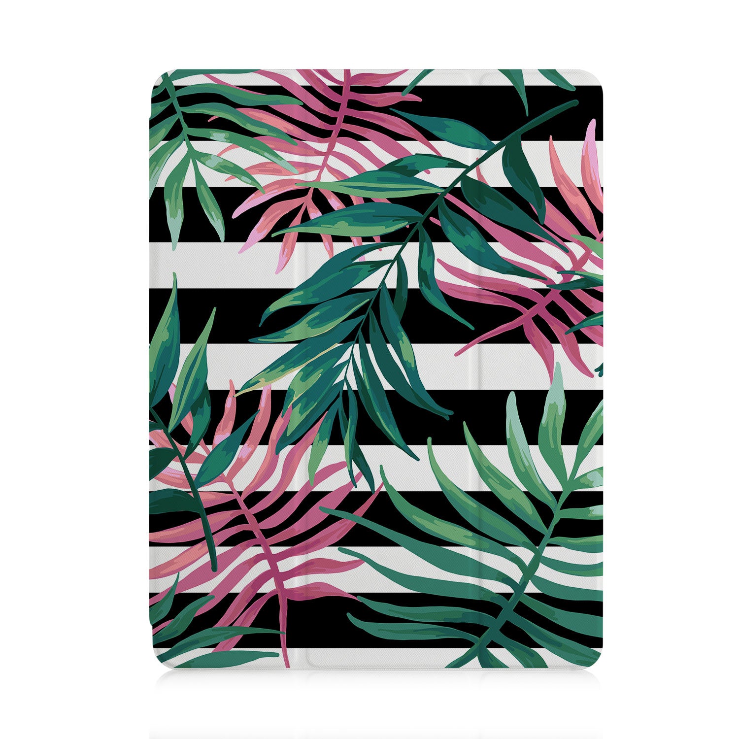 Stylish iPad Trifold Case with Tropical Leaves Design - Perfect for Work, School & Travel Protection