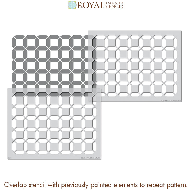 Small Mosaic Grid Tile Stencil for DIY Home Decor, Wall Art, and Craft Projects – Perfect for Bathroom, Kitchen Backsplash, and Floor Designs