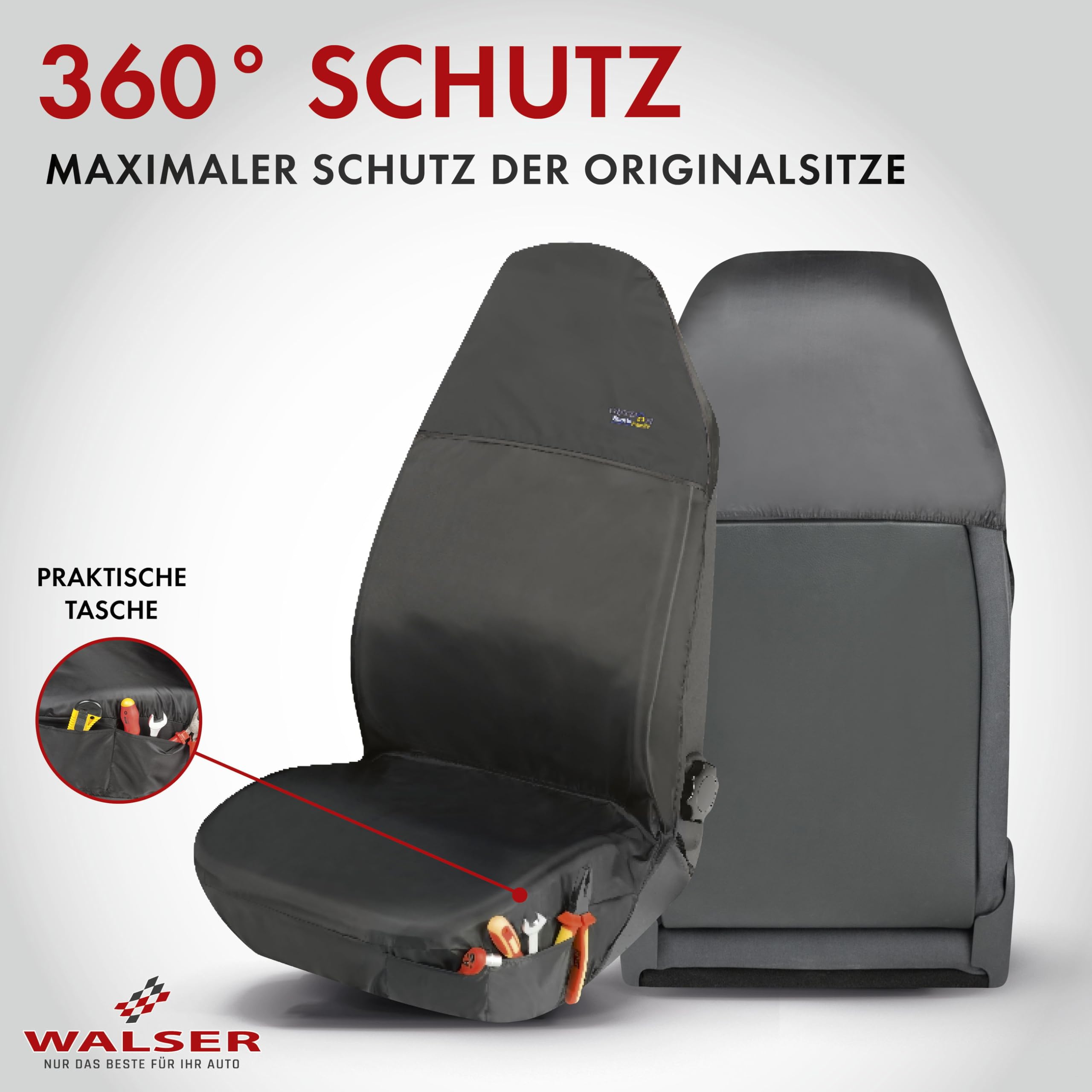 Premium Car Seat Protector for Outdoor Sports - Waterproof & Non-Slip - Universal Fit for Cars, SUVs & Trucks - Ideal for Camping, Hiking & Road Trips (Grey)