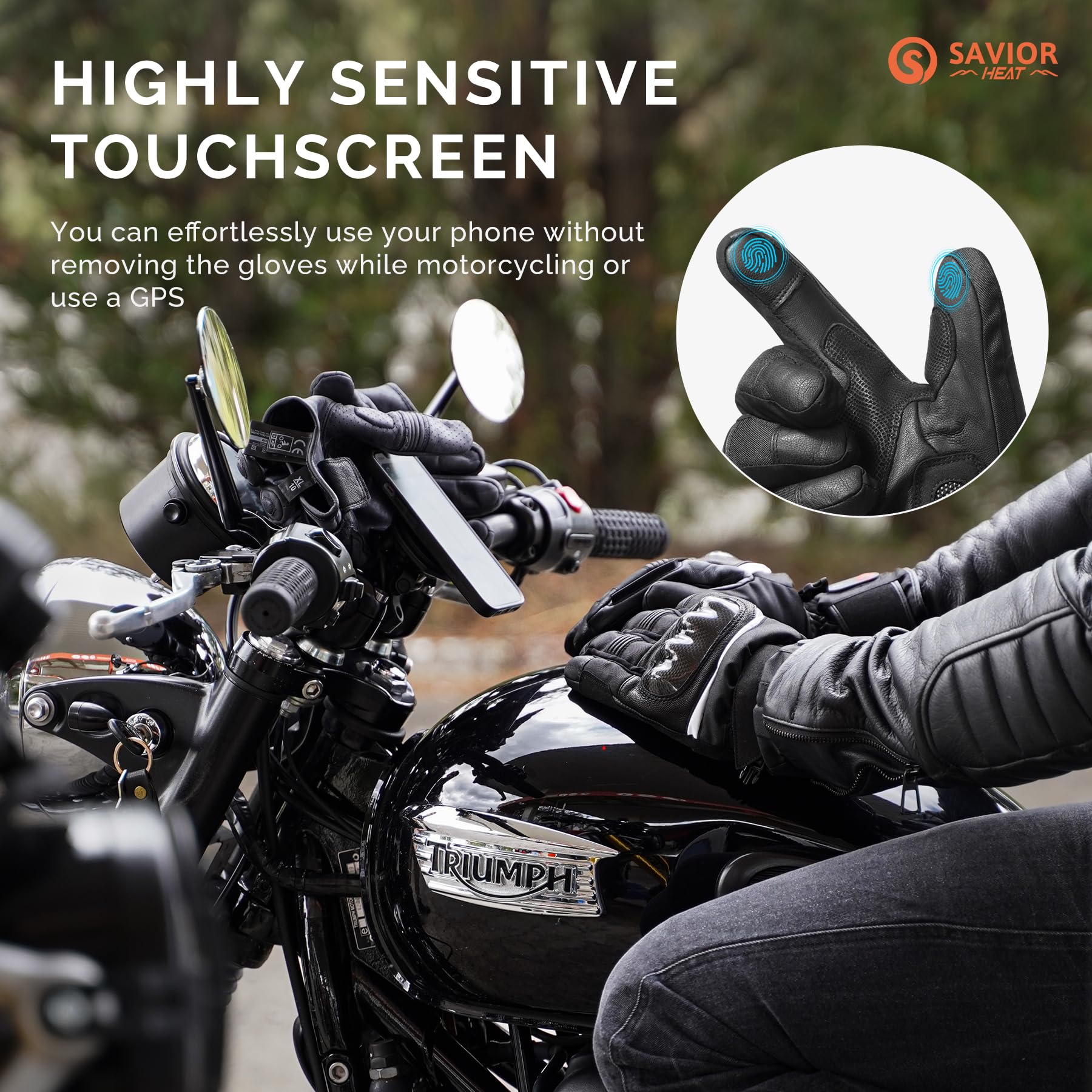 SAVIOR HEAT Rechargeable Electric Heated Gloves for Men & Women - Winter Warm Gloves for Skiing, Snowboarding, Camping & Motorcycle Riding | Cold Weather Outdoor Activities