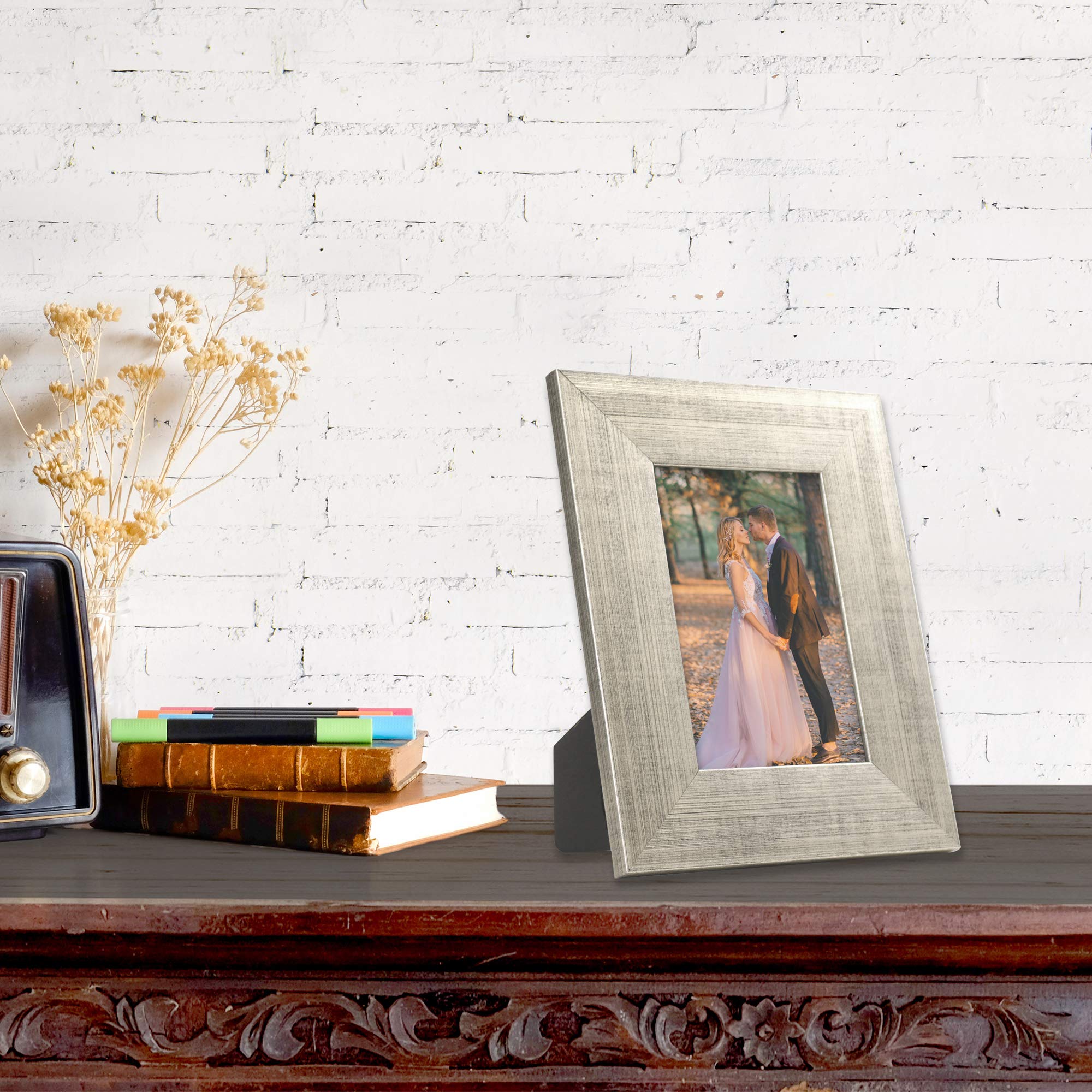 Lawrence Frames 4x6 Silver Picture Frame - Elegant Home Decor for Photos, Wall Display, and Gift Giving