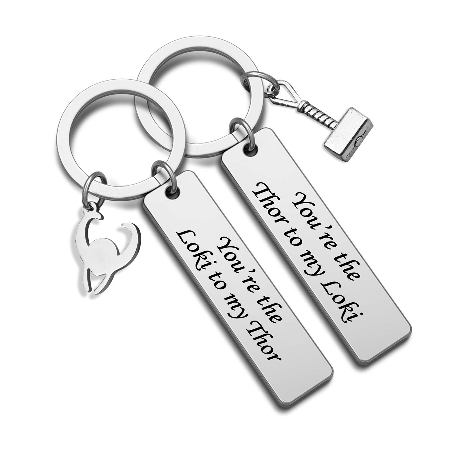 Thor and Loki Friendship Keychain - Best Friend Jewelry Gift Set for Brothers, BFFs, and Marvel Fans - Perfect for Birthdays, Anniversaries, and Cosplay Accessories