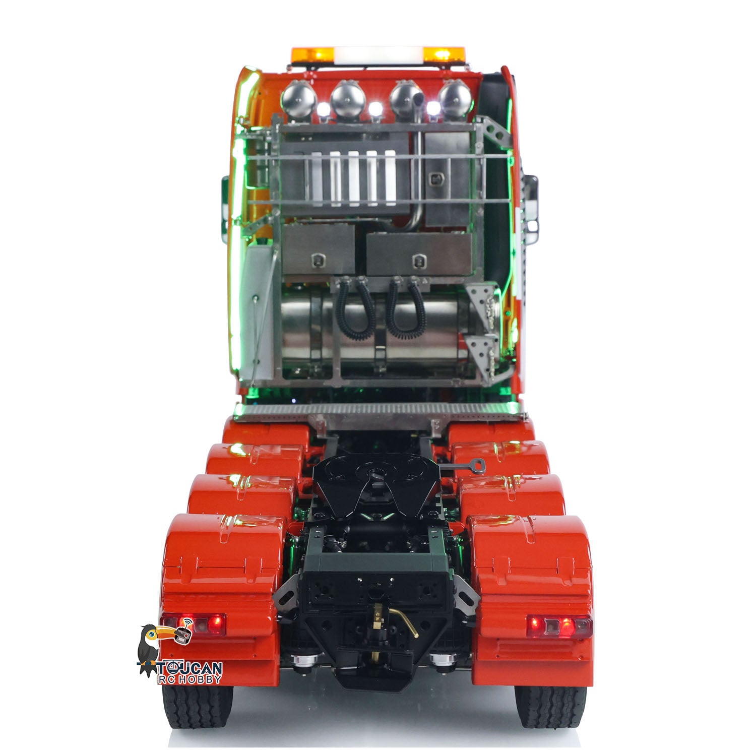 TOUCAN 1/14 Scale 10X8 Metal Chassis RC Tractor Truck RTR with Smoke Sound, 2-Speed Gearbox, ST8 Battery & Rotating Lights - Ready-to-Run Remote Control Semi Truck for Adults and Hobbyists (Model 3363) - Perfect for Off-Road Racing, Construction Site Play, and RC Vehicle Collection
