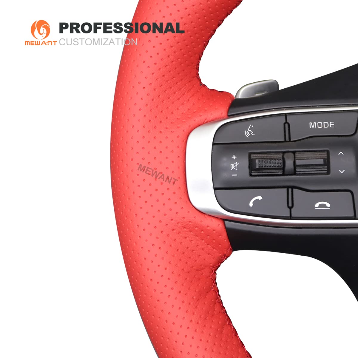 Premium Matte Carbon Fiber & Red Perforated Leather Steering Wheel Cover for 2021-2022 Kia Optima/K5 GT GT-Line - Anti-Slip Grip, Enhanced Comfort & Style - Perfect for Daily Commutes & Sporty Driving