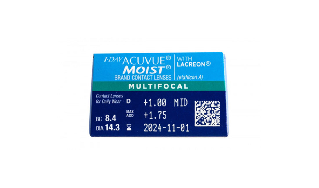 Acuvue 1 Day Moist Multifocal Contact Lenses (30 Pack) - Daily Disposable for Presbyopia - Perfect for Active Lifestyles & All-Day Comfort