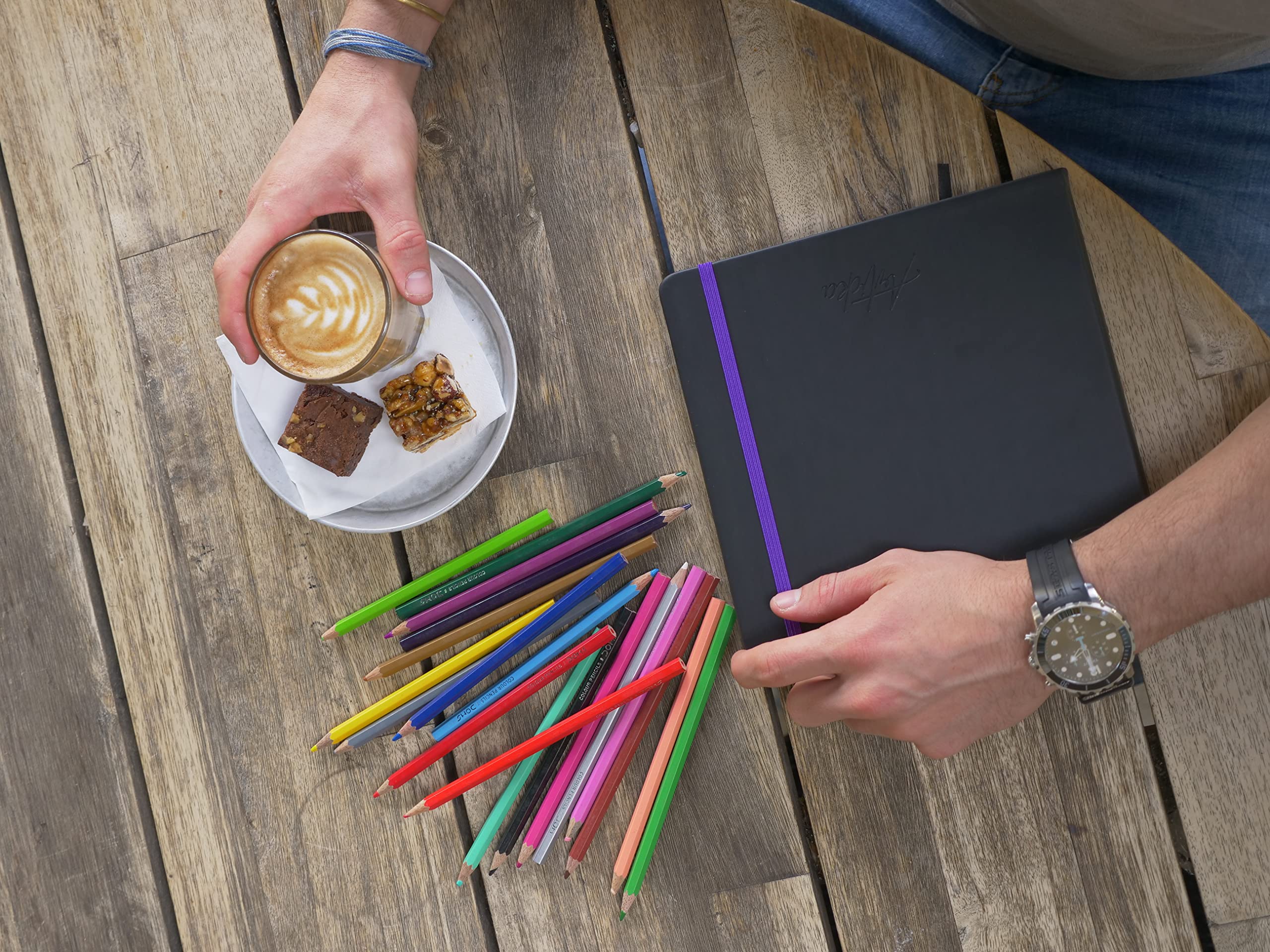 Articka 8x8 Inch Square Hardcover Sketchbook - 120 Pages 180GSM Thick Paper Drawing Journal with Elastic Closure - Perfect for Artists, Students & Travel Sketching - Ideal for Watercolor, Pencil & Mixed Media Art