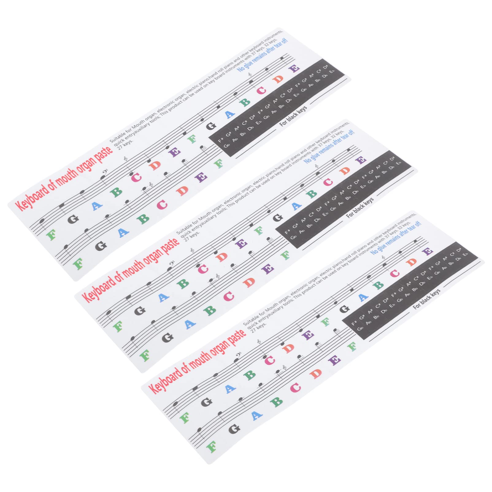 ARTIBETTER Letter Stickers for Melodica - 3pcs Set with 32 & 37 Key Options - Keyboard Practice Stickers for Learning Music - Perfect for School, Beginners & Electronic Instrument Accessories (Great Gift Idea for Music Students)