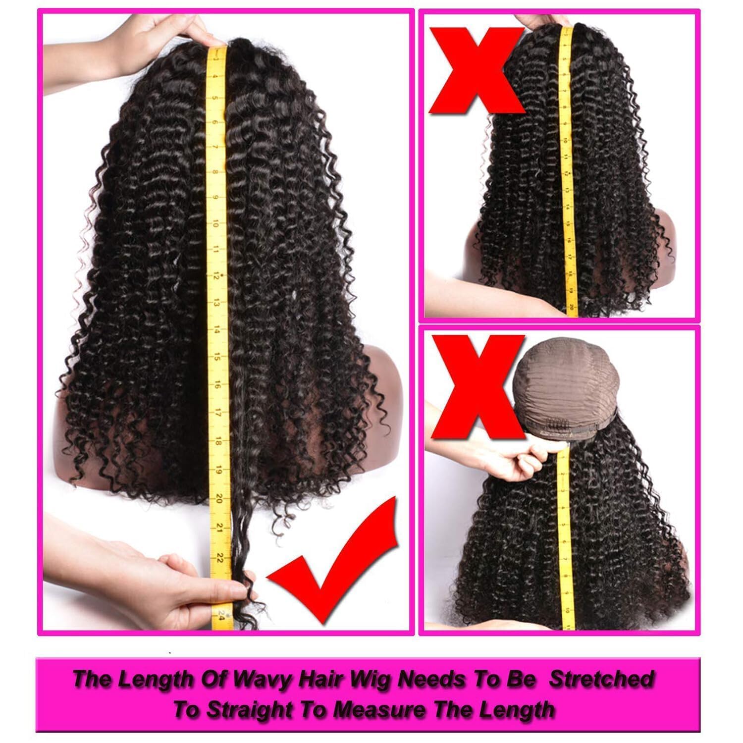 13x4 HD Lace Front Wig 20 Inch Kinky Curly Human Hair Wig - Pre Plucked 180% Density Natural Black Women's Lace Front Wigs for Daily Wear, Parties & Special Occasions