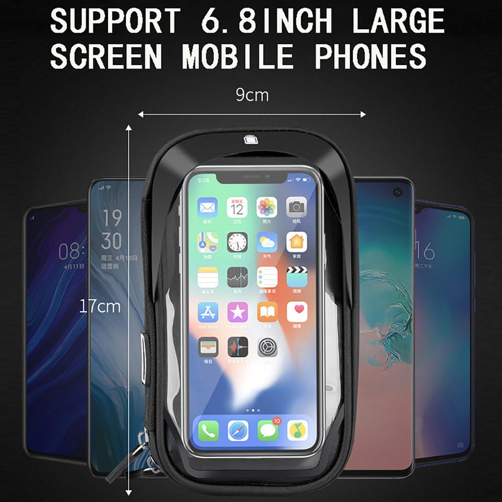 X-Energy Bike Phone Holder Mount - Waterproof Handlebar Bag with 360° Rotation for Road Bikes & eBikes - Sensitive TPU Touch-Screen Compatible with Phones Under 6.8