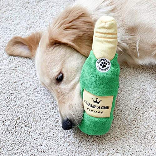ZippyPaws Happy Hour Crusherz - No Stuffing Crinkle & Squeaky Dog Toy for Small & Large Dogs - Durable Interactive Play for Indoor & Outdoor Fun - Pack of 1 (Champagne)