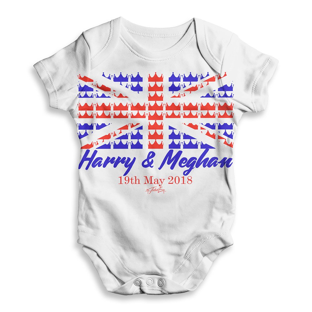 Royal Wedding Harry & Meghan Baby Bodysuit - Cute All-Over Print Baby Romper for Newborns & Infants - Perfect for Special Occasions & Family Photos