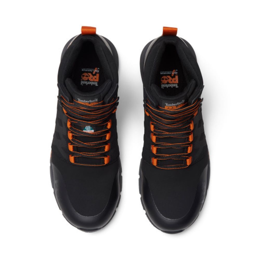 Timberland PRO Radius Raptek MID Men's Athletic Composite Toe Work Shoes - Black (TB0A6167001) | Lightweight & Durable Safety Footwear for Construction, Warehouse & Outdoor Work