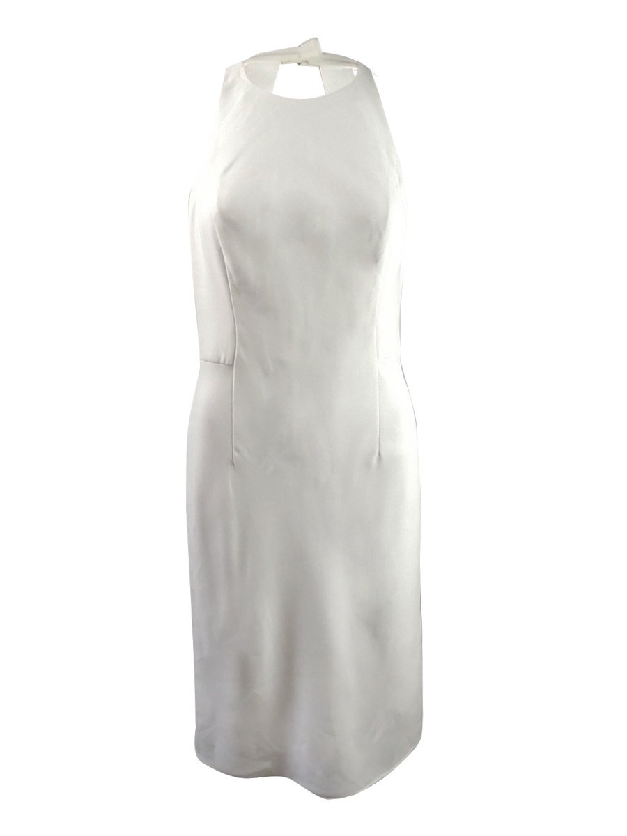 Ralph Lauren Women's Crepe Ruffled Dress - Size 8, Optic White | Elegant Ruffled Design for Weddings, Parties & Special Occasions