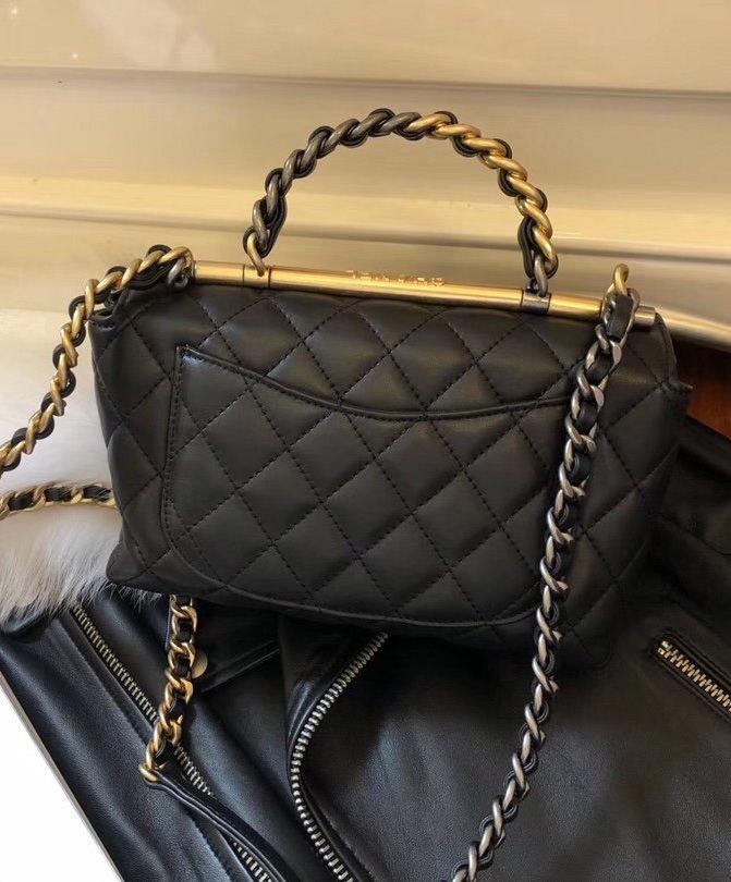 Chanel Small Flap Bag With Top Handle Black - Luxury Crossbody Shoulder Bag for Women | Perfect for Date Night, Parties & Special Occasions