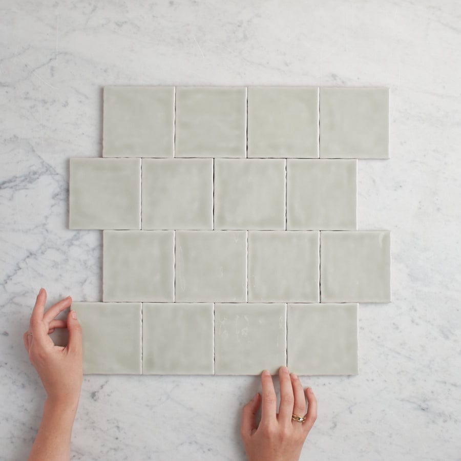 Premium Newport Gloss Sage Green 4x4 Ceramic Tile - Perfect for Kitchen Backsplash, Bathroom Walls & Flooring