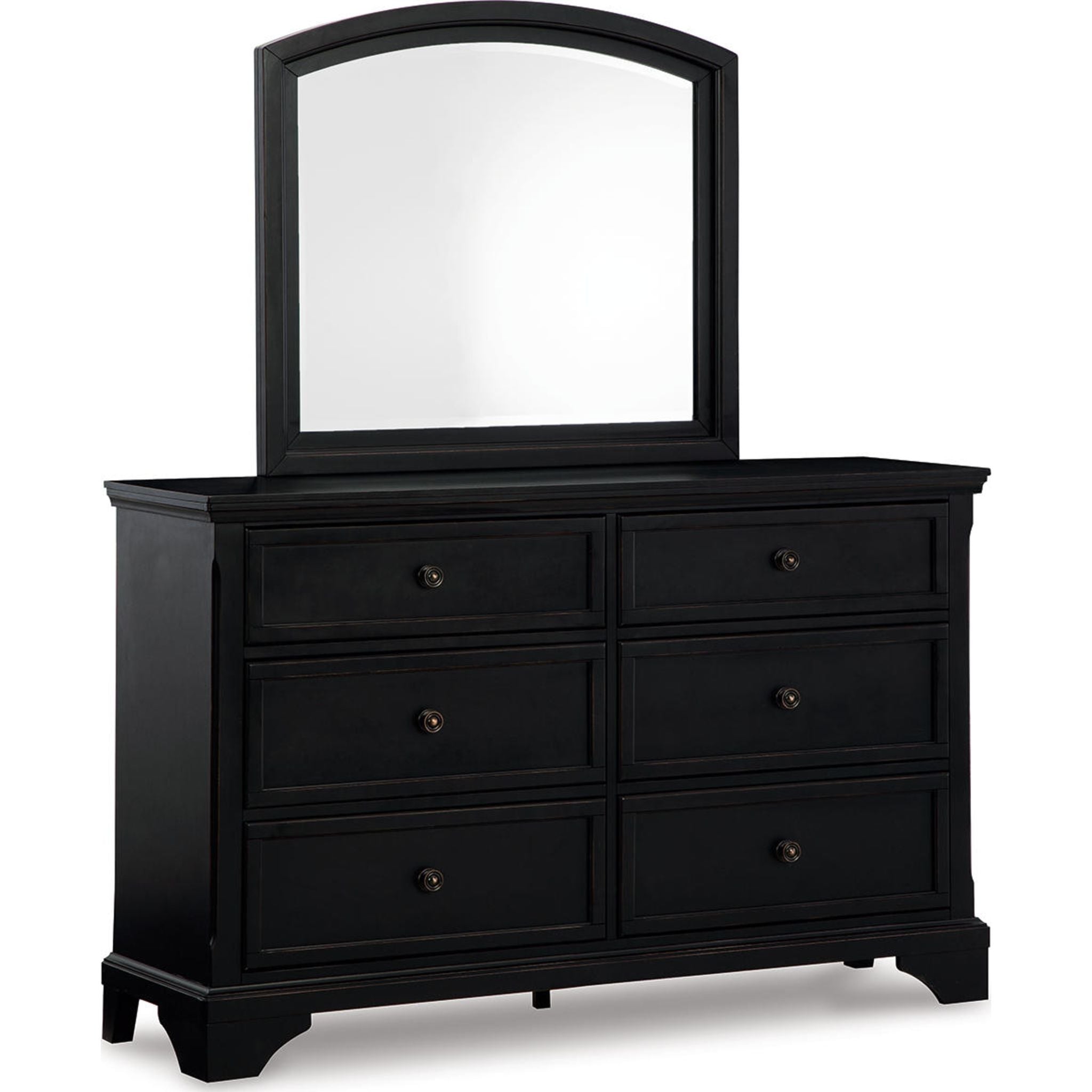 Chylanta 5-Piece Sleigh Bedroom Set - Queen Size Bed Frame, Nightstand & Dresser - Classic Wooden Bedroom Furniture for Master Bedroom Decor