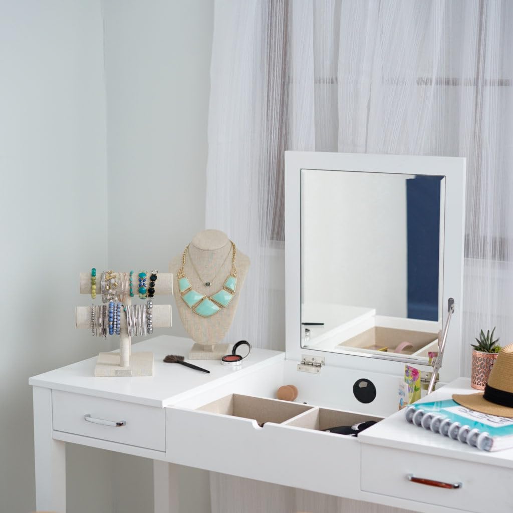 Modern Parsons Writing Desk with Built-in USB & Power Outlet - Home Office Computer Desk for Work, Study & Gaming - Perfect for Small Spaces & Dorm Rooms