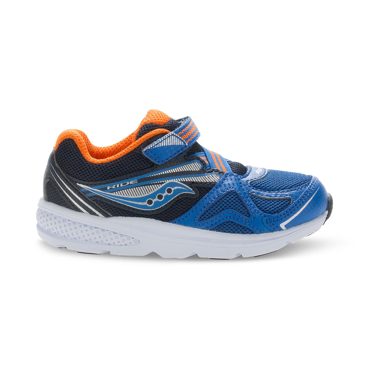Saucony Blue & Orange Ride Baby Toddler Sneakers - Lightweight Comfortable First Walking Shoes for Boys & Girls - Perfect for Playtime, Daycare & Outdoor Adventures