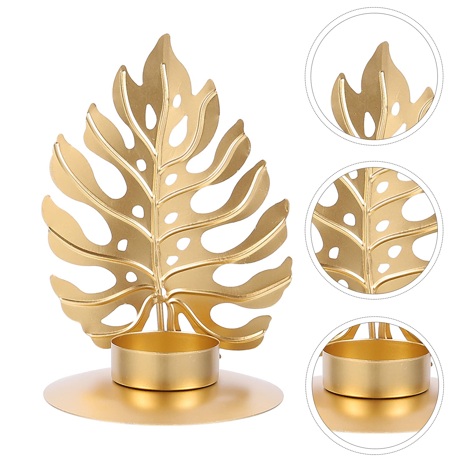 Bestoyard Elegant Leaf Design Iron Taper Candle Holders - Set of 2 Metal Candelabra for Wedding, Dining Table, Home Decor - Perfect for Romantic Dinners, Hawaii Theme Parties & Holiday Centerpieces