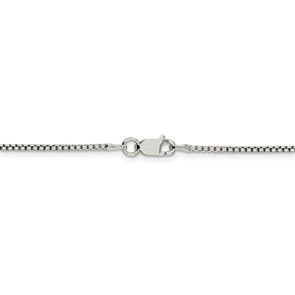 1.5mm Sterling Silver Solid Round Box Chain Necklace - The Black Bow | Elegant & Durable Jewelry for Women, Gifts & Everyday Wear