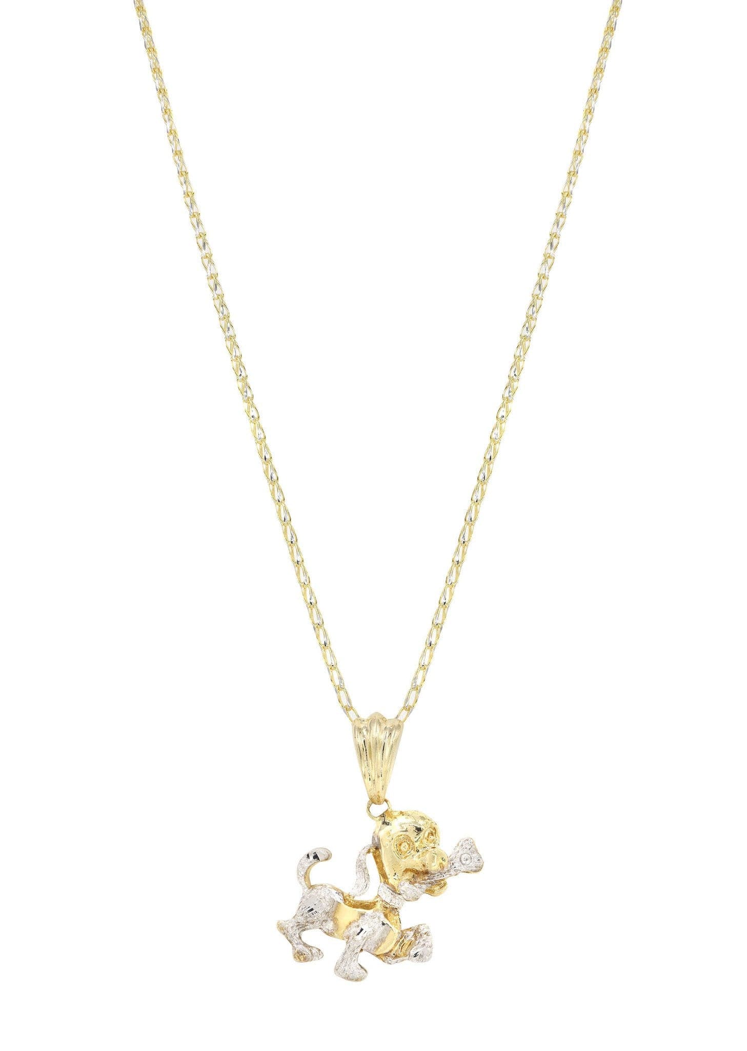 10K Yellow Gold Fancy Link Dog Necklace - 18.5g Solid Gold Pet Jewelry for Small & Medium Dogs | Perfect for Everyday Wear, Special Occasions & Gifts