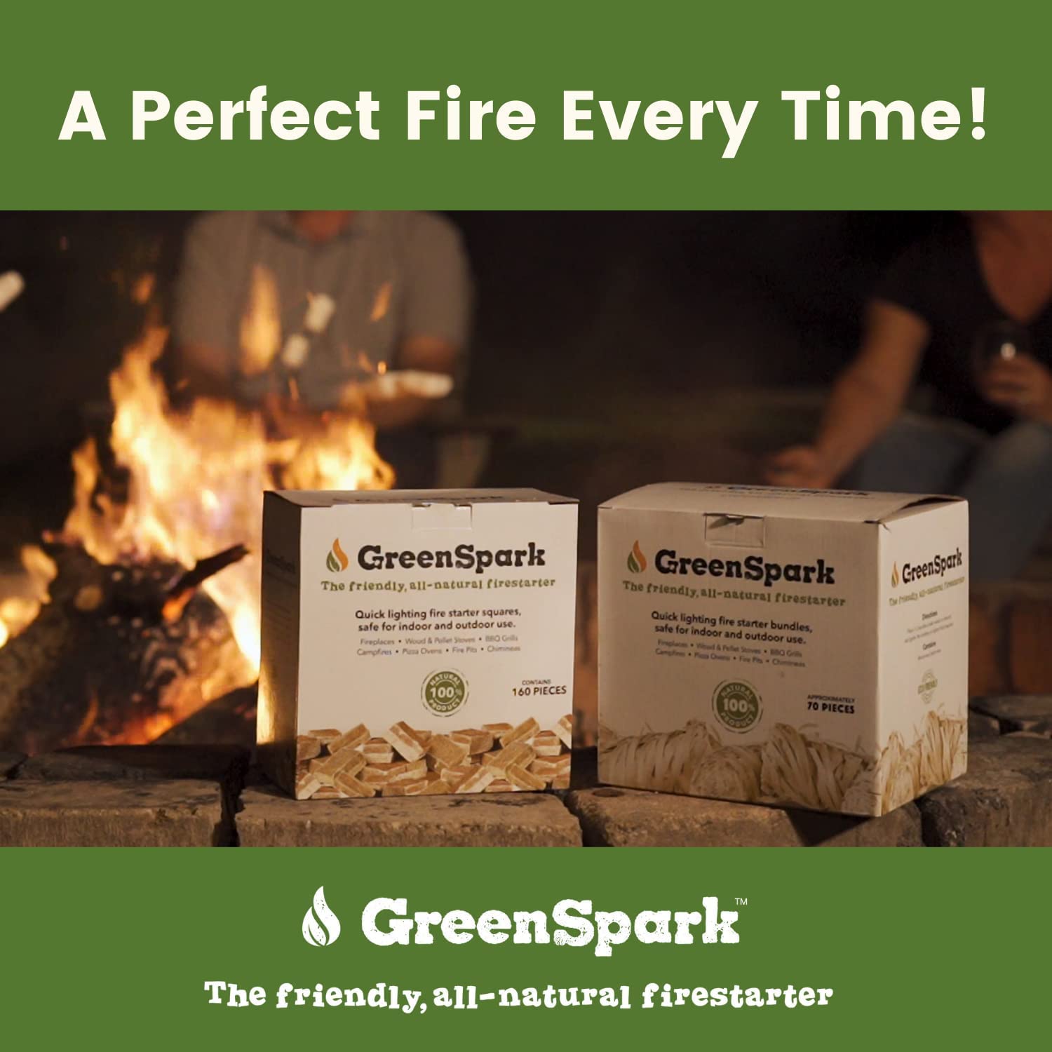 70 Pcs Natural Fire Starters for BBQ, Fireplace, Wood Stove & Fire Pit - Waterproof, All-Weather Fire Starter for Grilling, Smoking & Pizza Oven - Perfect for Camping, Backyard Parties & Outdoor Cooking