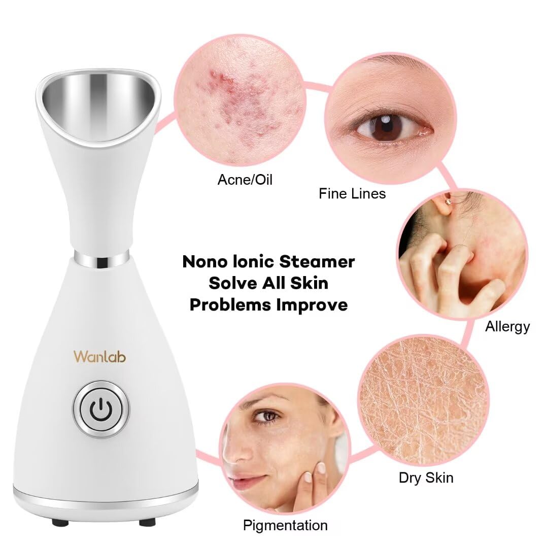 Portable Nano Facial Steamer for Home Spa - Warm Mist Skin Care Device for Acne, Blackhead Removal & Pore Cleansing | Perfect for Relaxation, Sinus Relief & Pre-Mask Treatment