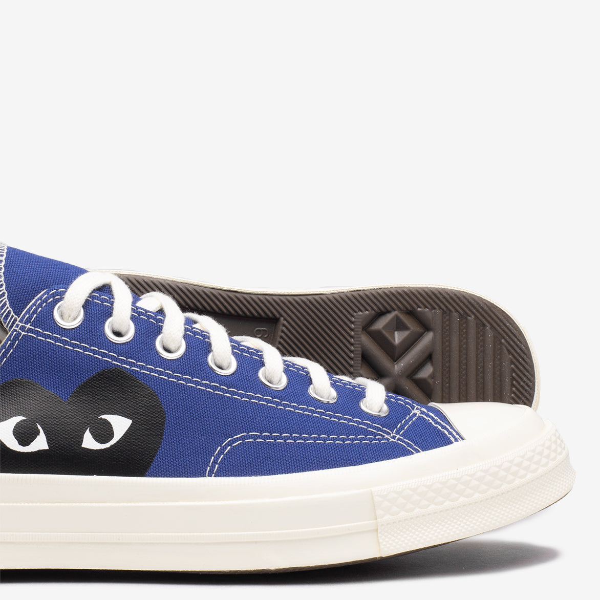 CDG PLAY x Converse Chuck 70 OX Sneakers - Black Heart Blue Quartz Colorway | Casual Streetwear Shoes for Men & Women | Perfect for Everyday Wear & Urban Fashion
