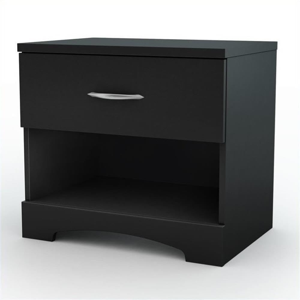 Modern 2-Piece Bedroom Furniture Set - 5-Drawer Tall Chest & Nightstand with Shelf, Black - Perfect for Small Spaces & Contemporary Bedroom Decor