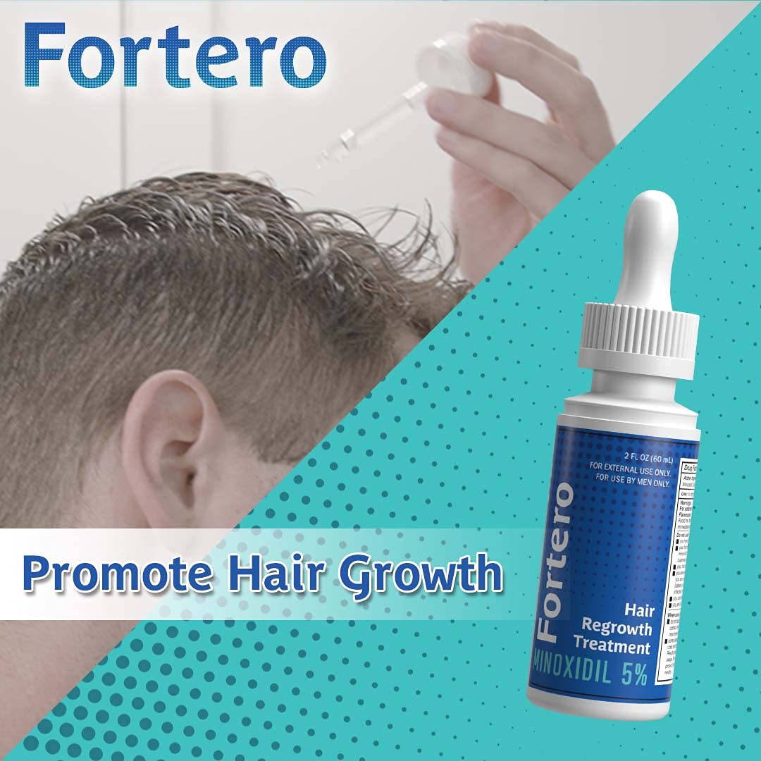 5% Minoxidil Hair Regrowth Treatment for Men - Anti-Hair Loss Formula for Pattern Baldness & Alopecia | Stops Hair Fall, Promotes Thicker Hair Growth | 2 fl Oz (3 Pack) | Perfect for Daily Use at Home or Travel