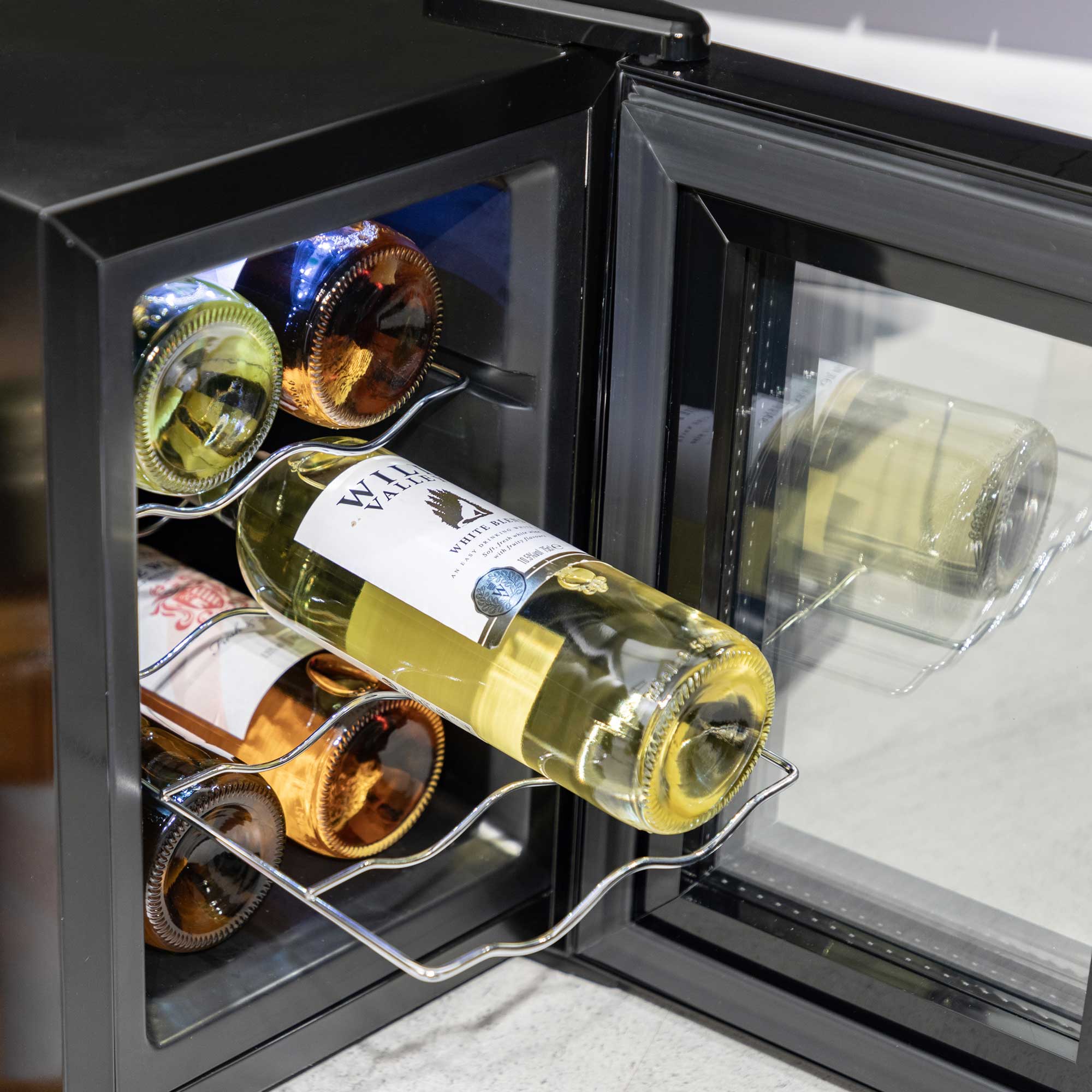 Baridi 6 Bottle Thermoelectric Wine Cooler with Touch Controls - Compact Tabletop Design (5-18°C Temperature Range) | Perfect for Home Bars, Kitchen Countertops & Small Spaces