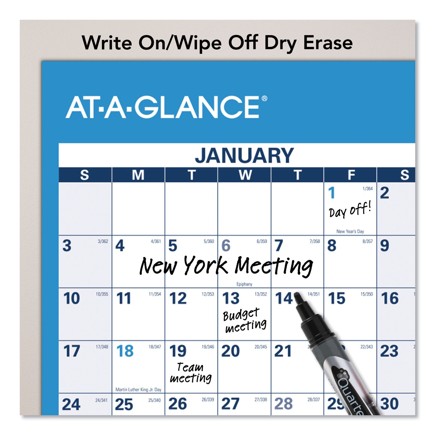 AT A GLANCE® 2025 Reversible Erasable Wall Calendar Planner - 12 Months (Jan-Dec), 48