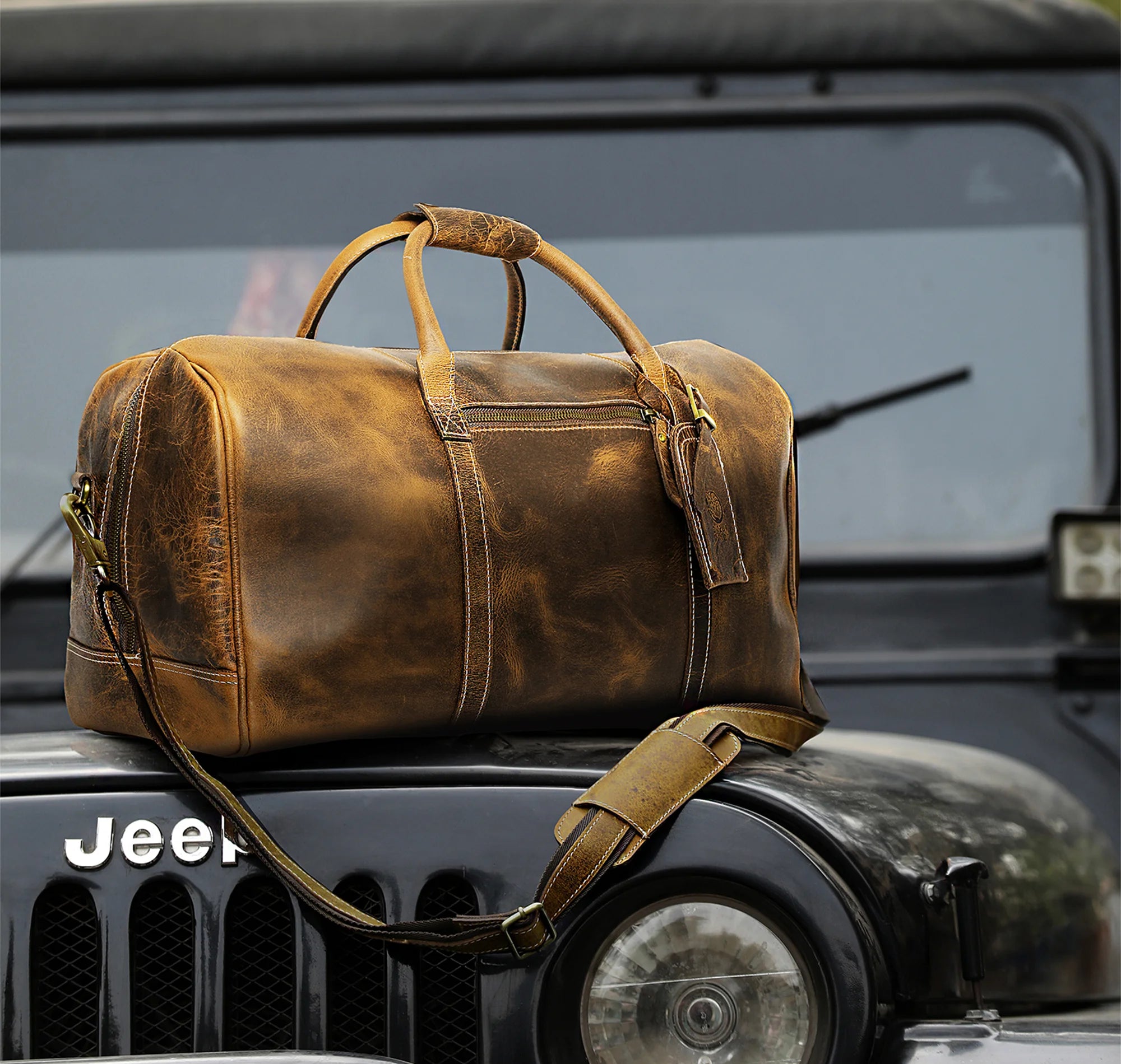 Premium Sasha Travel Duffle Bag for Men & Women - Waterproof Carry-On Duffel with Shoulder Strap (Brown) - Perfect for Gym, Weekend Trips & Air Travel