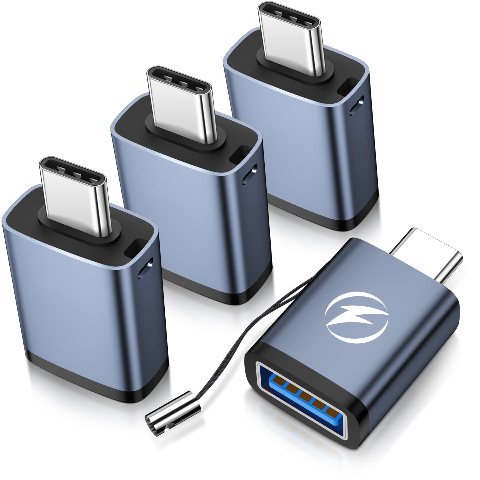 [4 Pack] USB C to USB 3.0 Adapter - 5Gbps High Speed Data Transfer - Compatible with MacBook Pro 2021/Air 2020, iPad Pro & More Type-C Devices - Perfect for Office Work, File Transfer & Device Charging