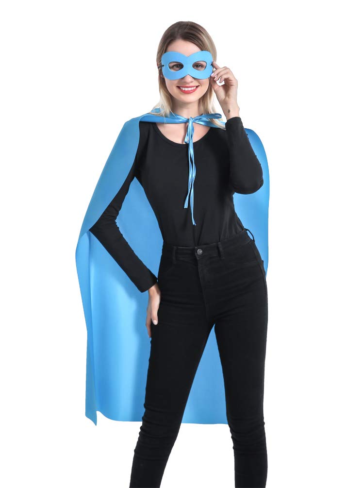 Superhero Capes & Masks Set for Kids & Adults - 12 Mixed Colors for Team Parties