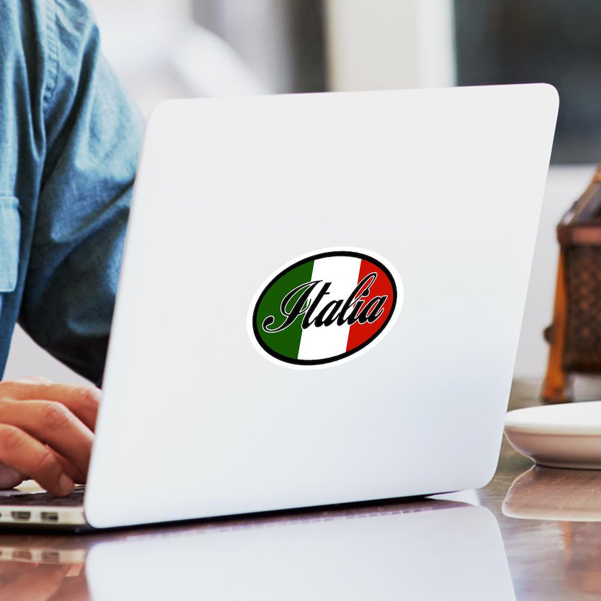 Italia Oval Car Bumper Sticker - Decal for Cars & Laptops