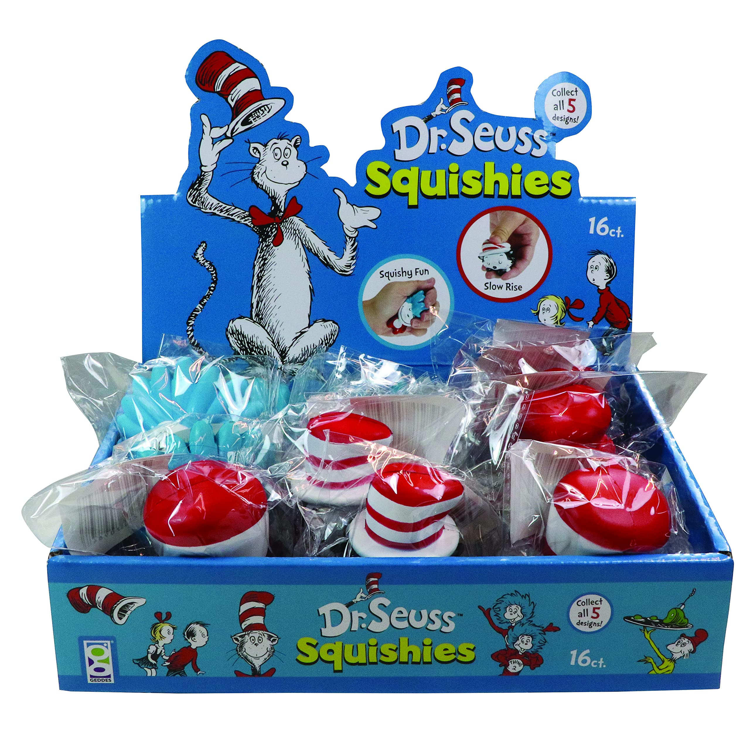 Dr. Seuss Squishies Fidget Toys 16-Pack for Stress Relief & Focus