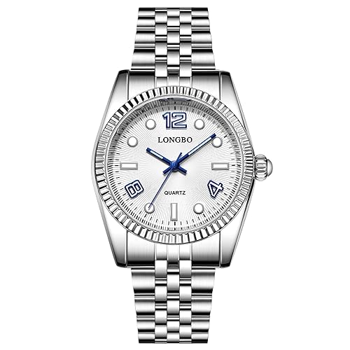 white band white dial silver white