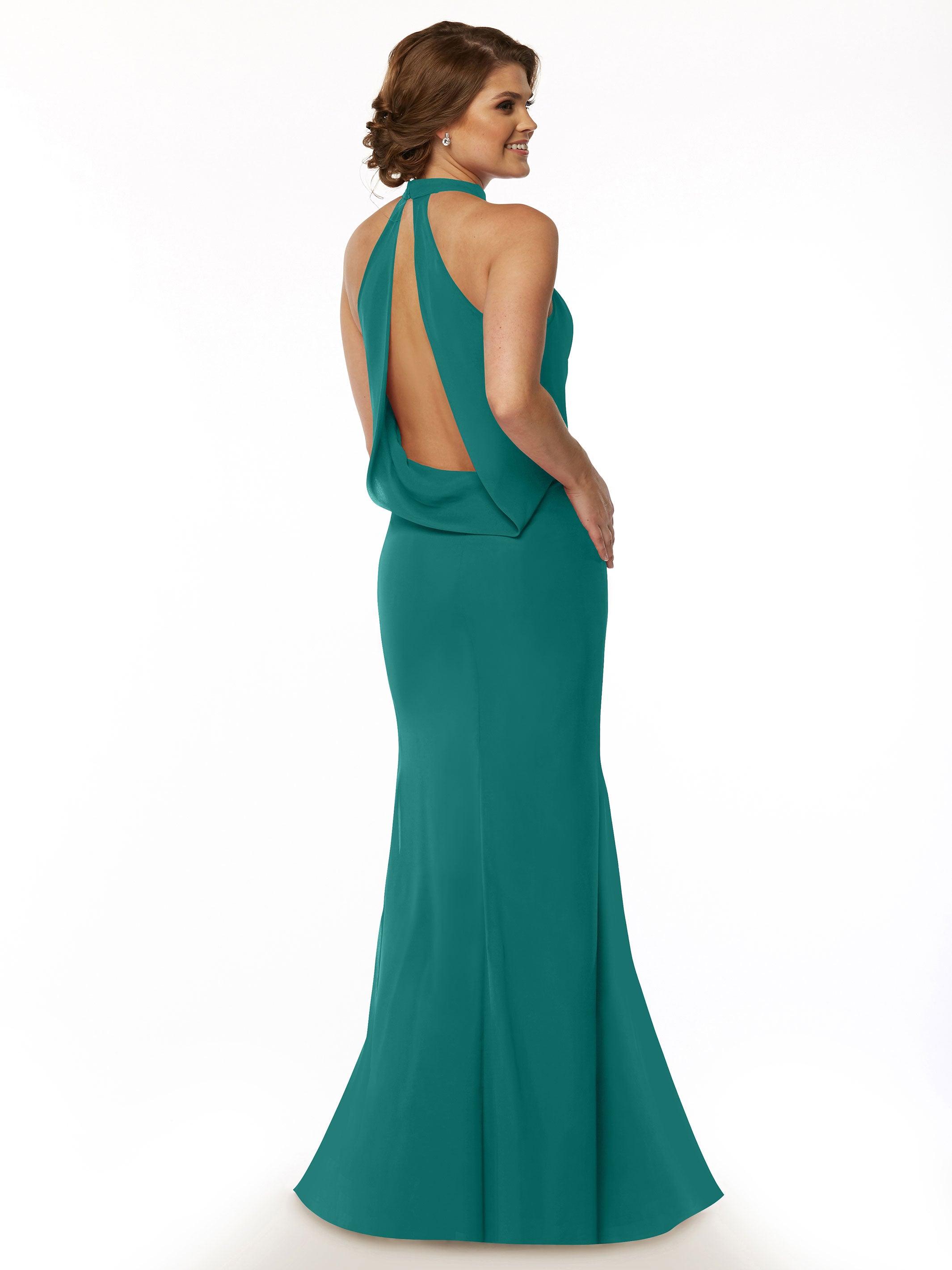 Elegant Mermaid Bridesmaid Dress with Halter Neckline - Perfect for Beach Weddings, Formal Events & Special Occasions