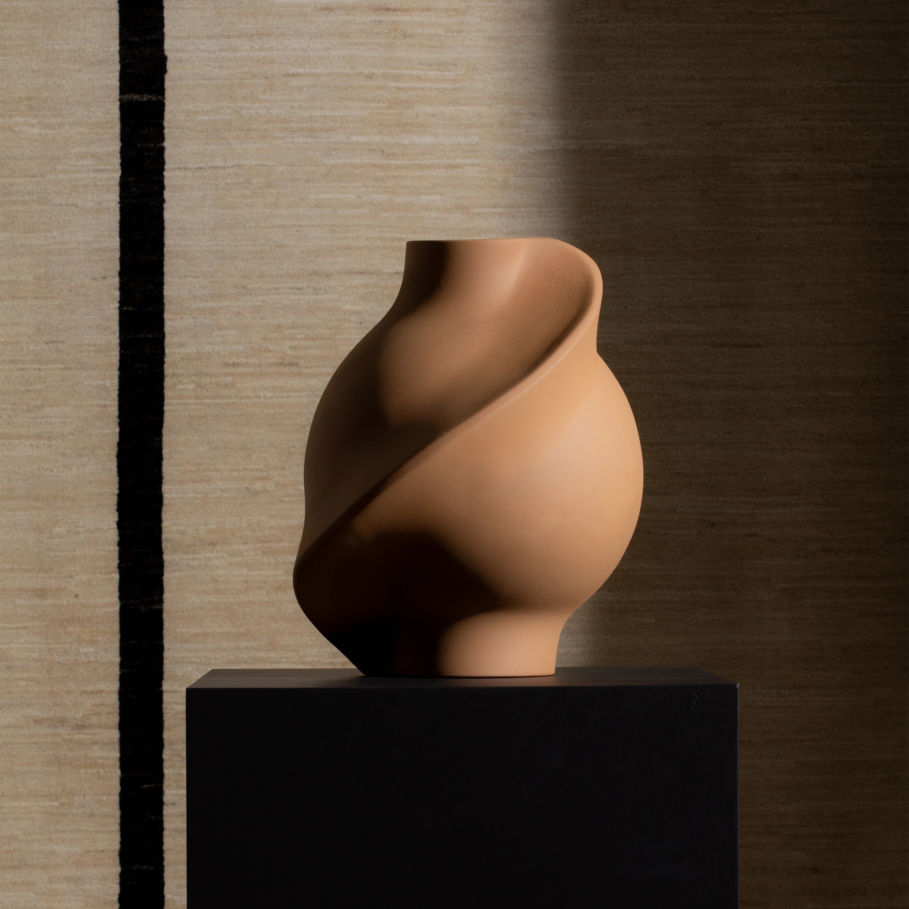 Pirout Vase Ochre - Modern Ceramic Home Decor for Living Room, Dining Table & Wedding Centerpiece