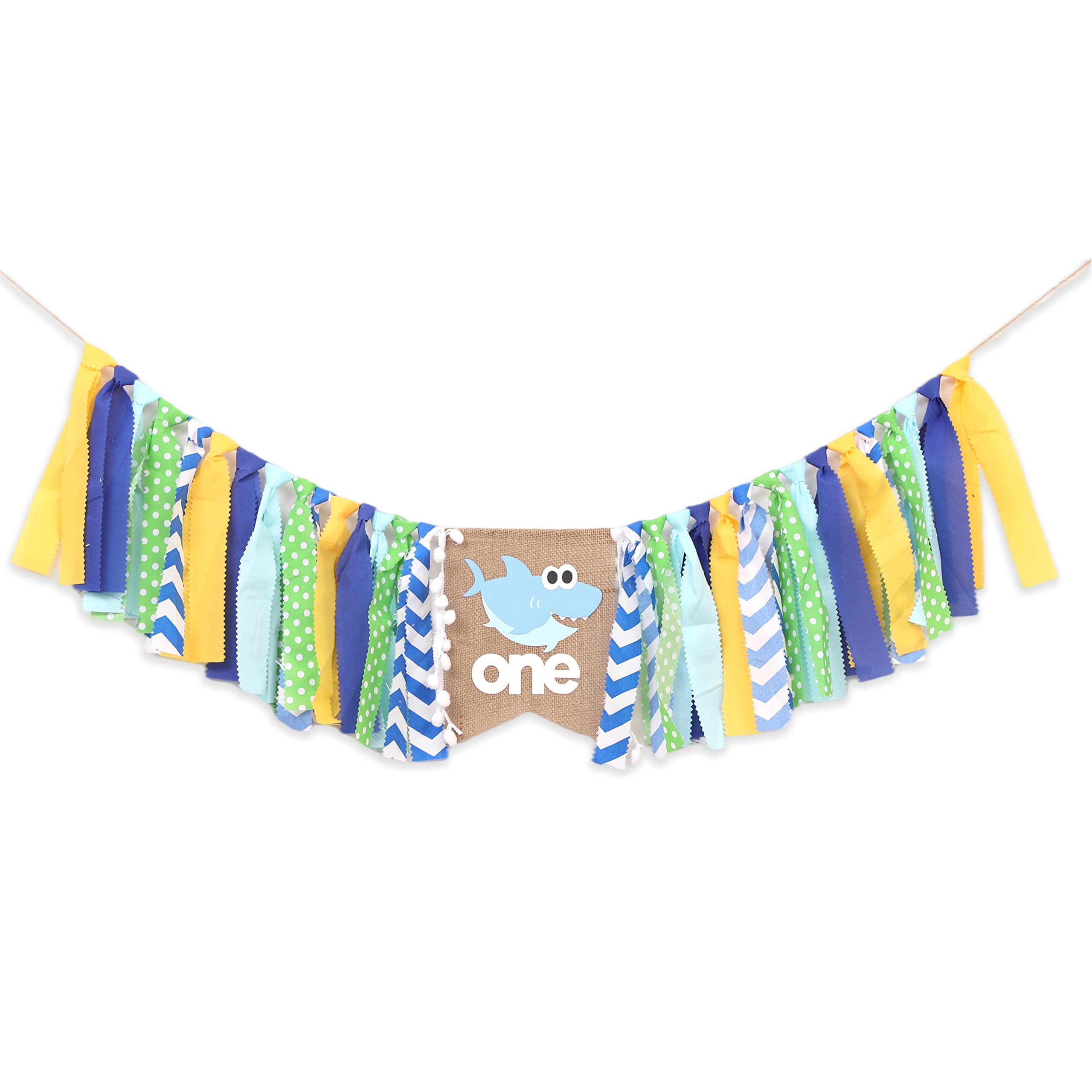 Shark Highchair Banner for 1st Birthday Party - Baby Shark Birthday Decorations, Under the Sea Theme Party Supplies, 1st Birthday Cake Smash Photo Props for Boys & Girls - Perfect for Ocean Themed Birthday Parties, Baby Showers and Photo Backdrops