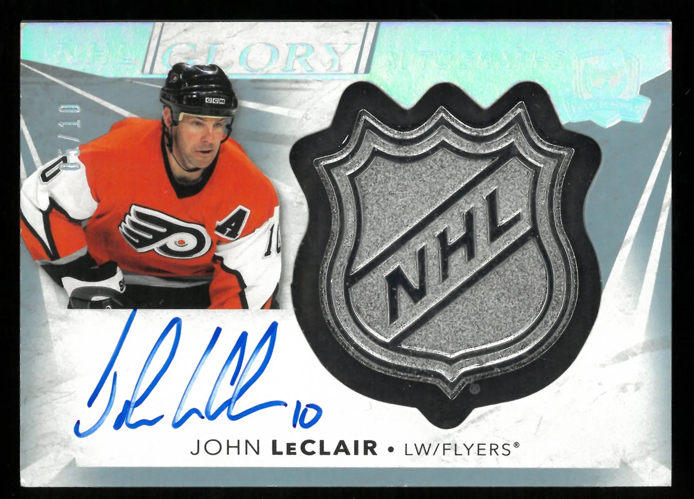 2021-22 Upper Deck The Cup Hockey John LeClair NHL Shield Glory Autographed Card /10 - Rare Collectible for Hockey Fans & Sports Memorabilia Enthusiasts