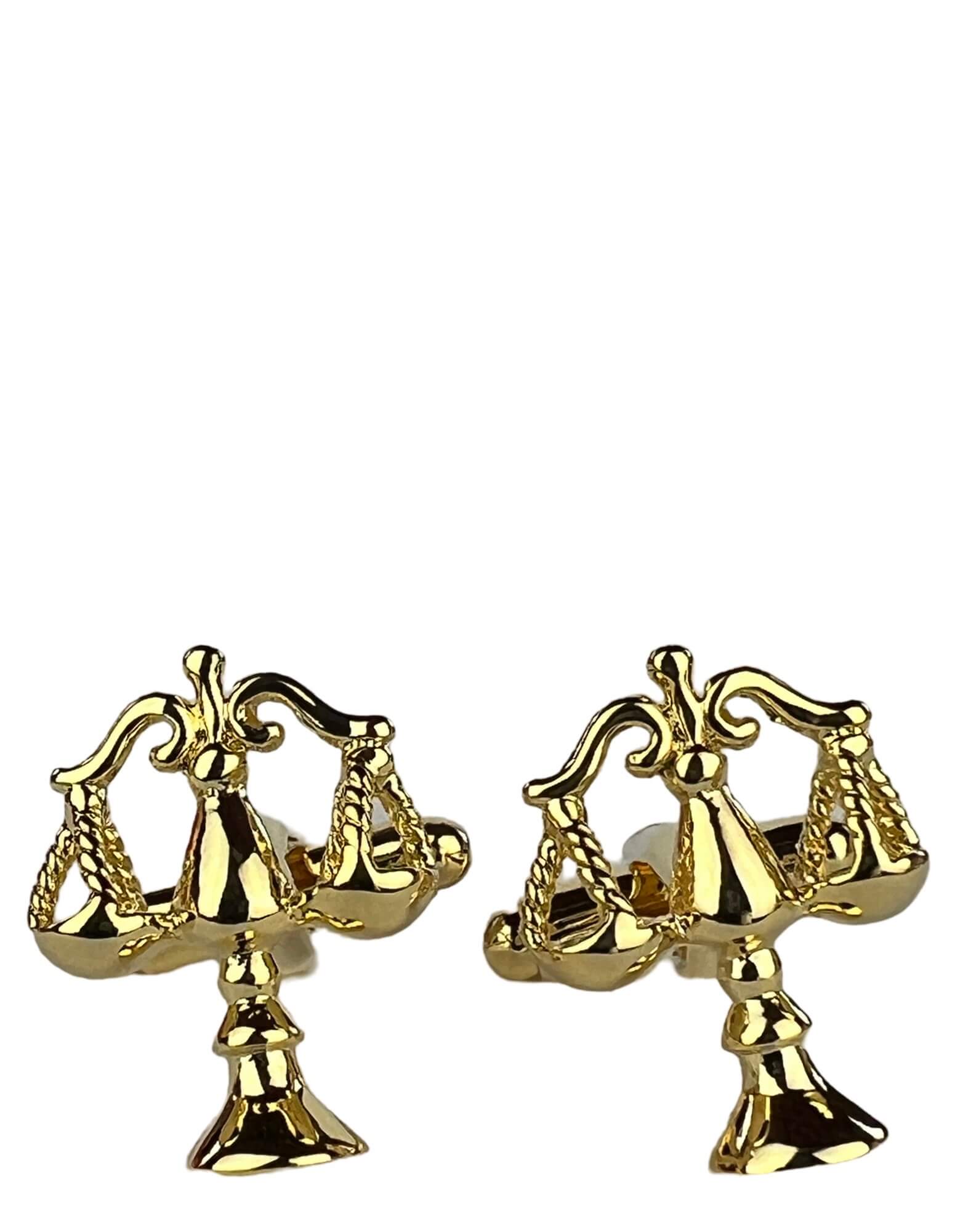 DÉCLIC Scales of Justice Cufflinks - Premium Gold Plated Lawyer & Judge Gift for Courtroom, Graduation & Formal Events