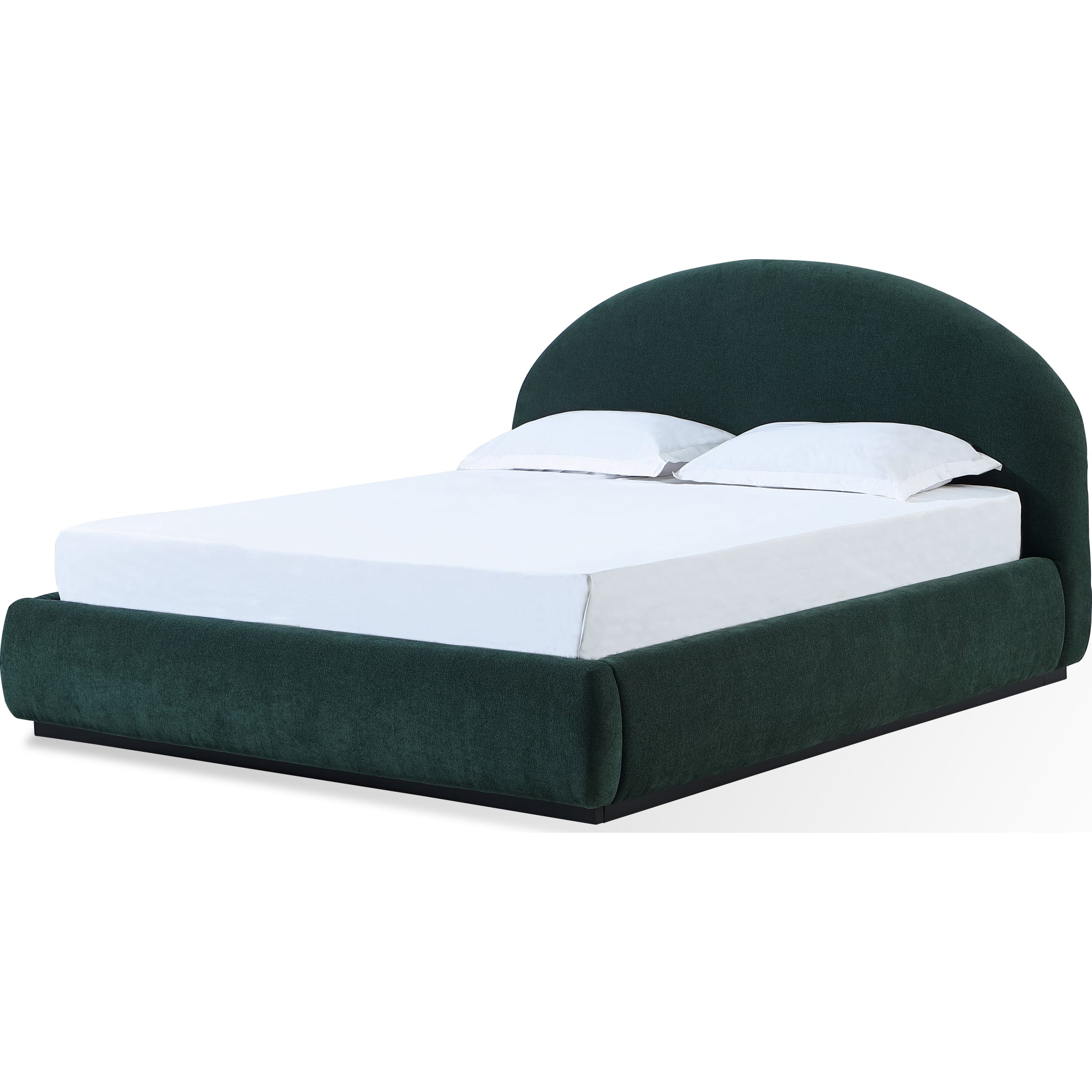 Luxury Emerald Chenille Upholstered Bed Frame - Queen Size Tufted Platform Bed with Wooden Slats Support | Perfect for Master Bedroom, Guest Room & Modern Home Decor