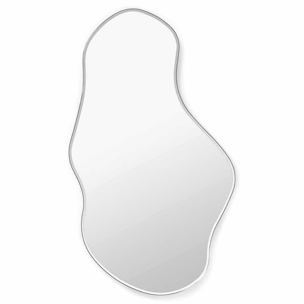 FERM LIVING Pond Mirror Large - Dark Chrome Finish - Modern Round Wall Mirror for Living Room, Bedroom & Bathroom Decor